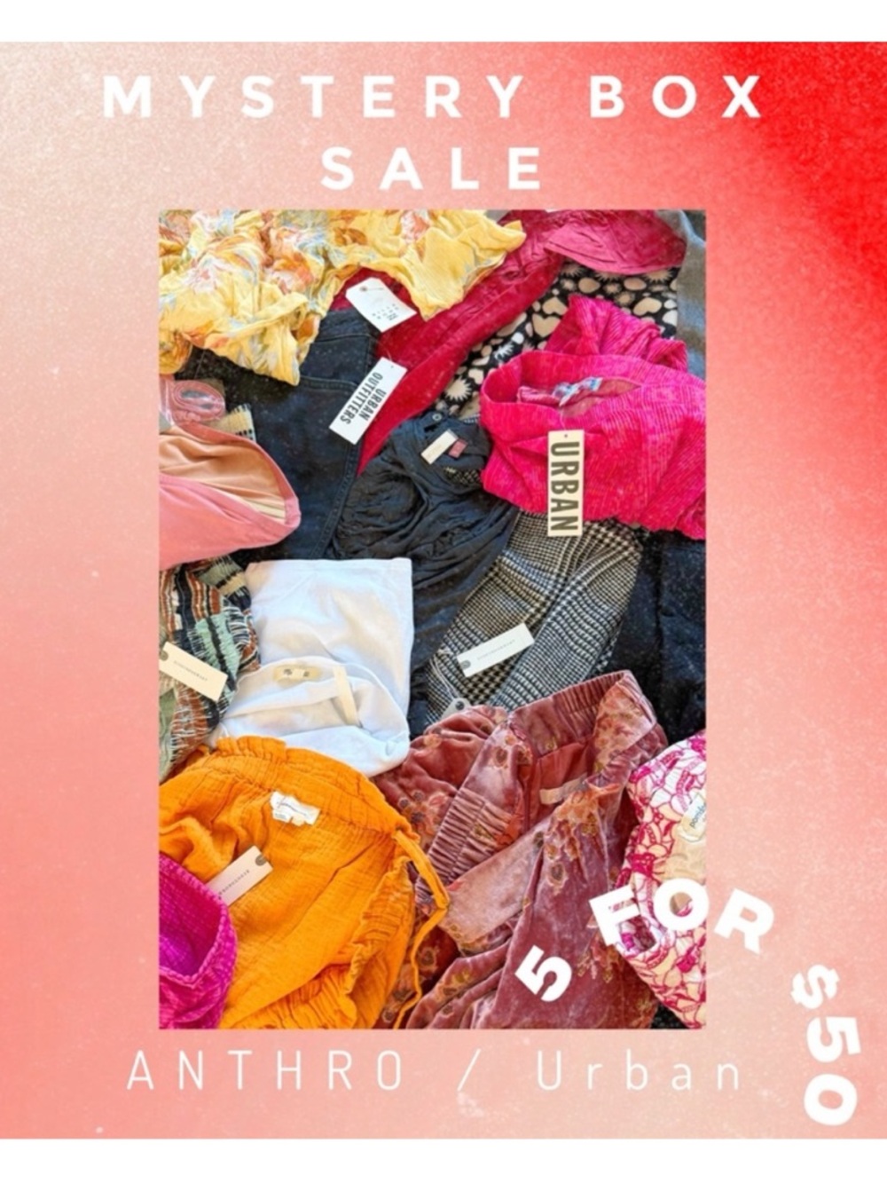 Urban Outfitters Anthropologie NWT Reseller Inventory Mystery Box 5 Pieces Women
